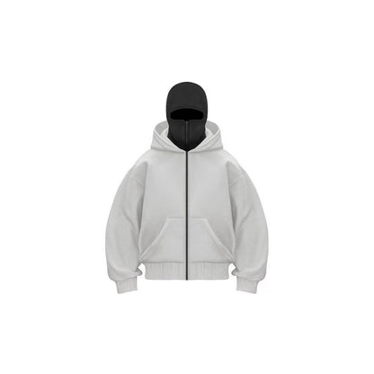 Double Layer Hooded Zipper Sweatshirt