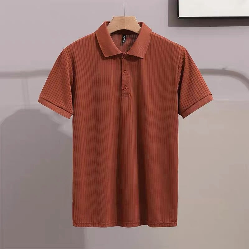 Mens Breathable Ice Silk Polo Shirt