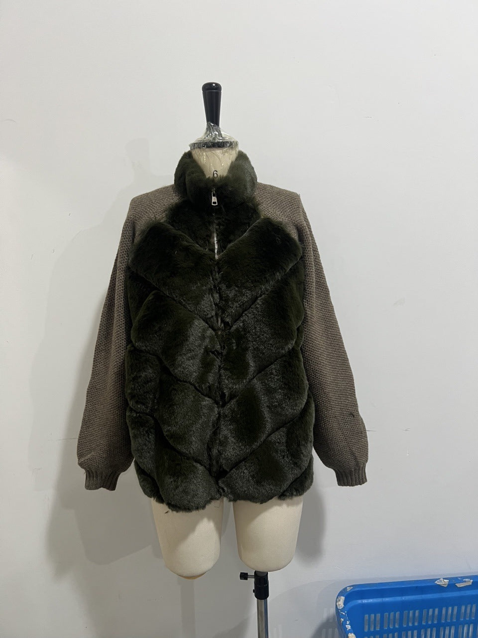 Elegant Long Sleeve Fur Patchwork Jacket