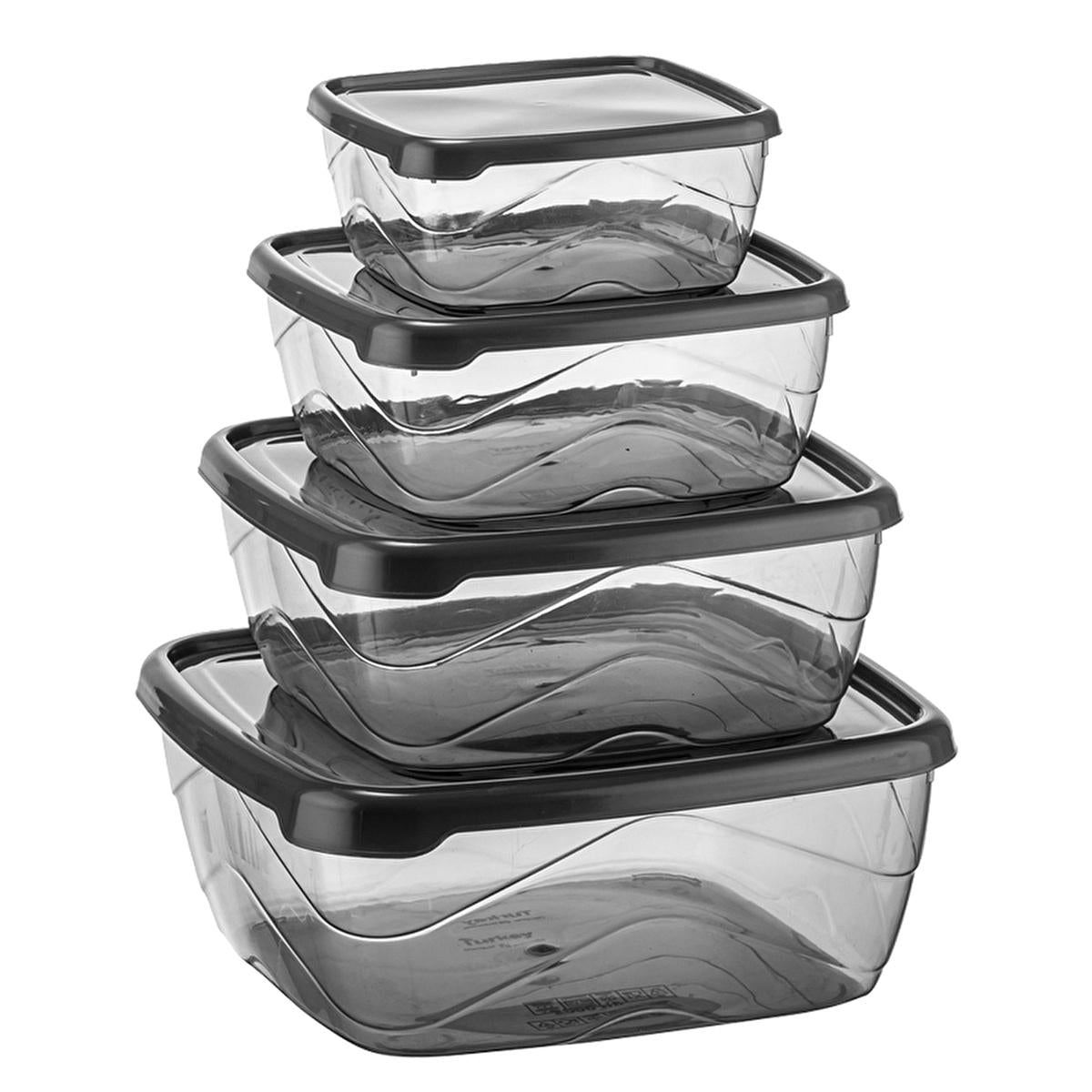 Bee Home Kare Storage Container Set - 4 Piece Polypropylene Dishwasher Safe Kitchen Organization