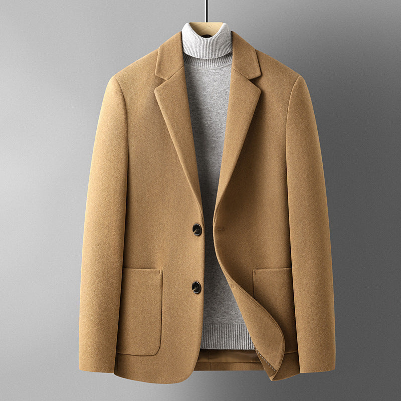 Autumn And Winter Solid Color Short Wool Woolen Men&