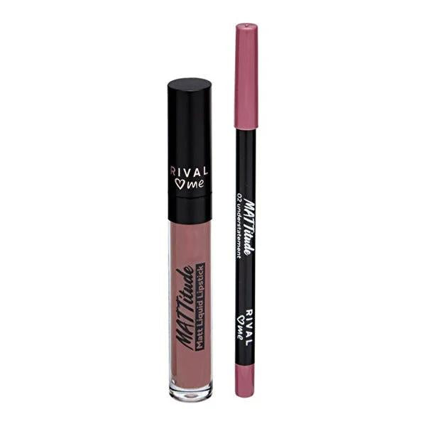 Rival Loves Me Matte Liquid Lipstick &amp; Pencil Duo - Long Lasting Lip Color, Creamy Texture, Lip Care Products