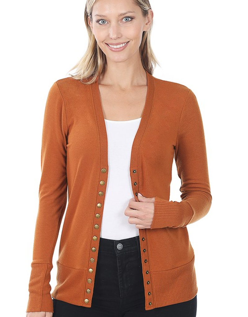 Snap Cardigan Full Sleeve - Almond