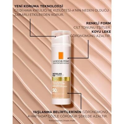 La Roche Posay Anthelios Age Correct Daily Tinted Cream SPF50+ - Tinted Sunscreen Cream for Anti-Aging &amp; Sensitive Skin