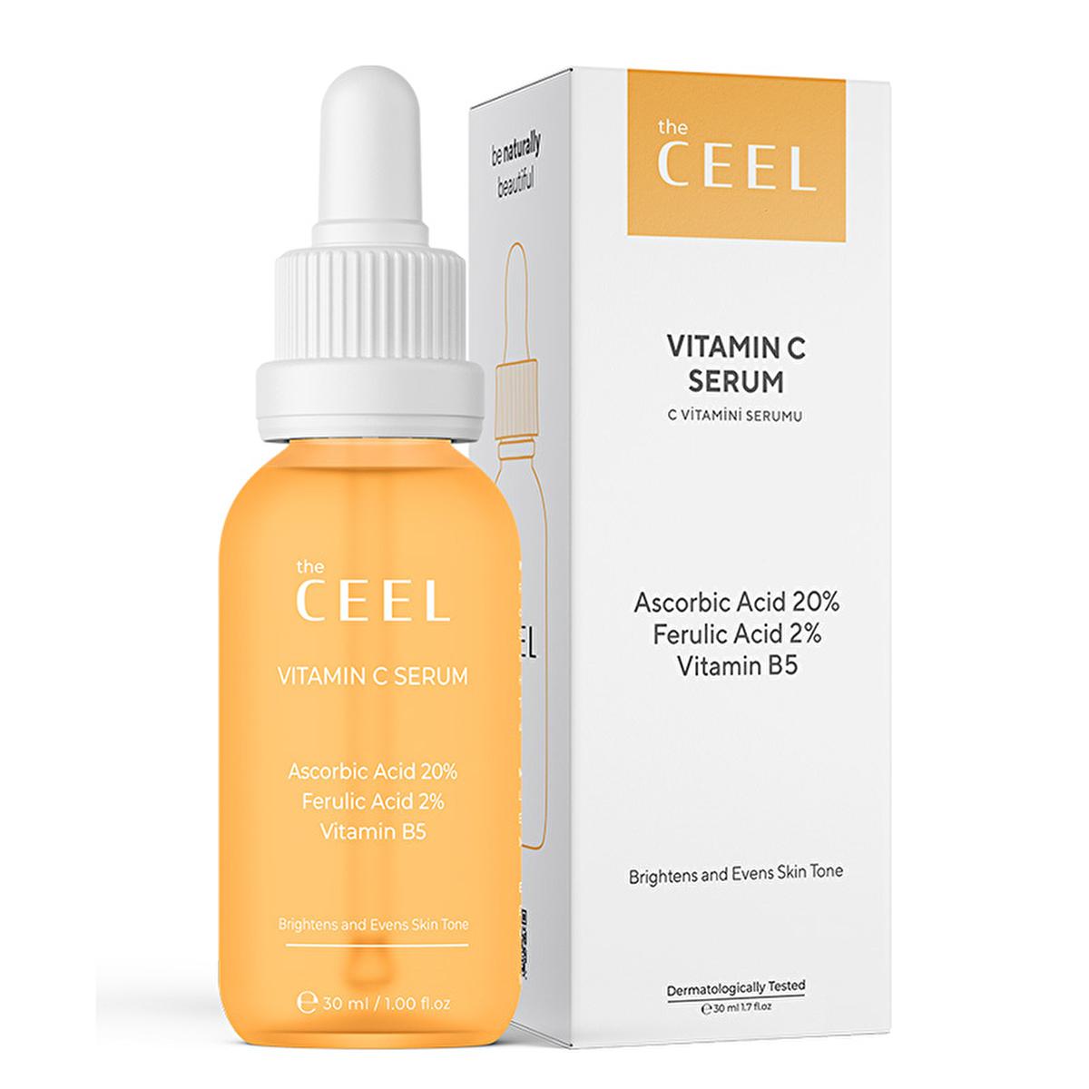 The Ceel Vitamin C Serum: 20% Ascorbic Acid - Brighten, Rejuvenate &amp; Reduce Dark Spots | Glutathione &amp; Ferulic Acid for Luminous Skin Complexion