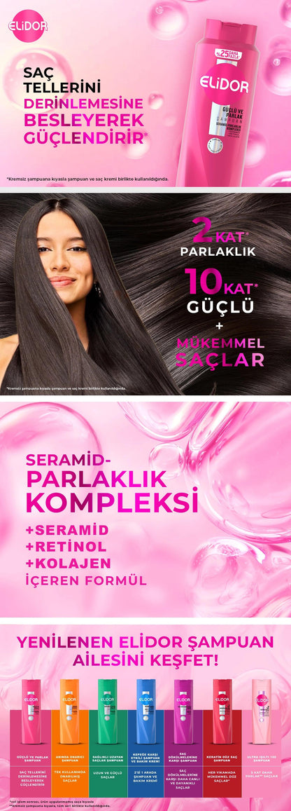 Elidor Superblend Strong &amp; Shiny Shampoo with Collagen 500 ml