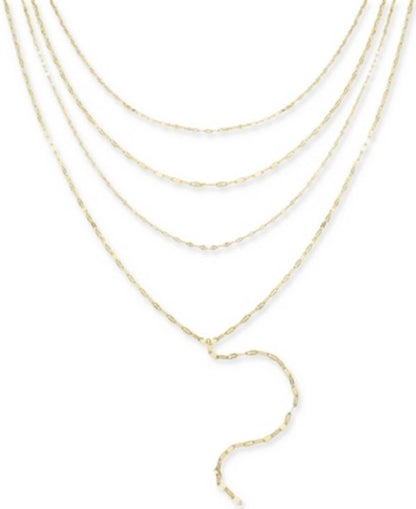 Inc International Concepts Gold-Tone Shimmer Chain Multi-Row Necklace, 16 + 3""