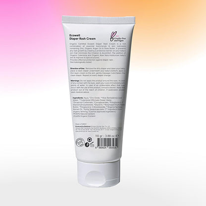 Ecowell Organic Diaper Cream - 110g, Vegan &amp; Hypoallergenic for Newborns