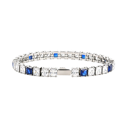 Stainless Steel Tennis Chain Bracelet Square Zircon Light Luxury Jewelry