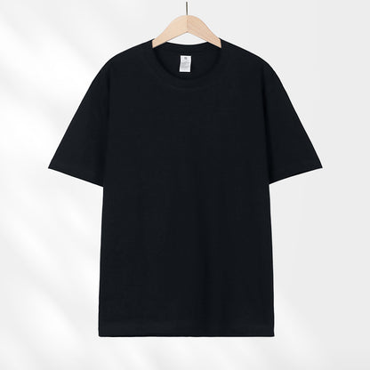 All-Match Crewneck Shoulder Top Solid Color Half-Sleeve