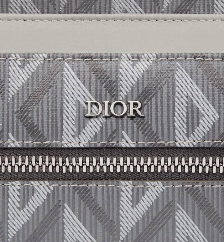 Dior Rider Zipped Backpack Grey Coated Cotton Canvas with CD Diamond Print