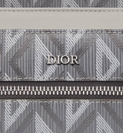 Dior Rider Zipped Backpack Grey Coated Cotton Canvas with CD Diamond Print