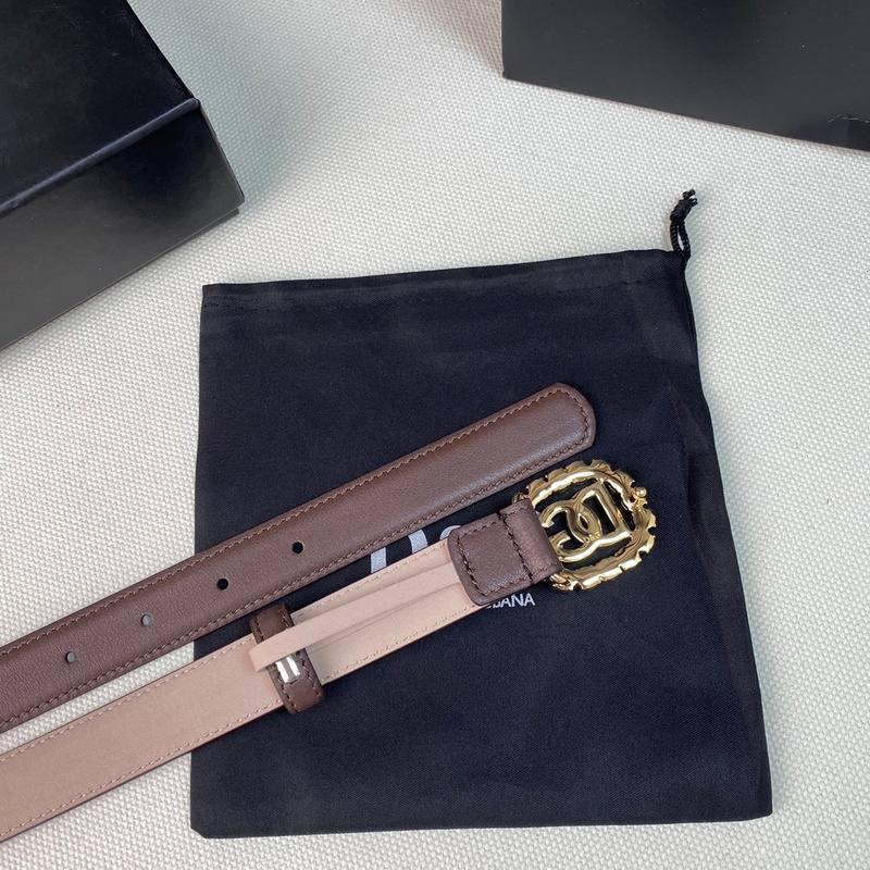 Dolce Gabbana Women Calfskin belt with bejeweled DG logo &