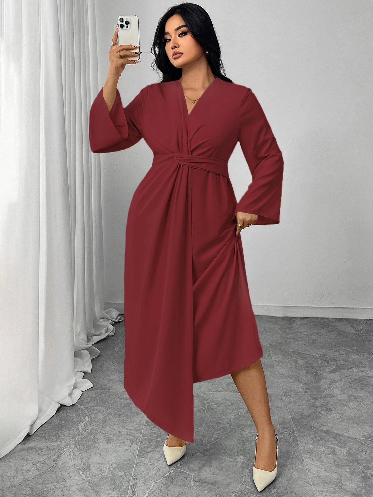 Elegant Long Sleeve Slim Fit Dress
