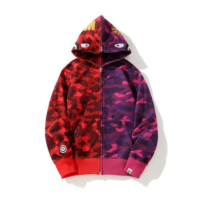 BAPE Color Camo Crazy Shark Full Zip Hoodie