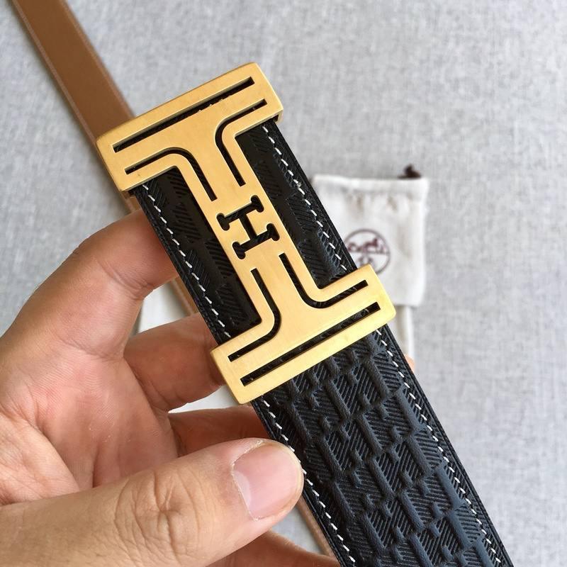 Hermes Men Gold Buckle Belt &
