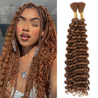 Deep Wave Bohemian Braid Wig Hand-Woven Hair Extensions