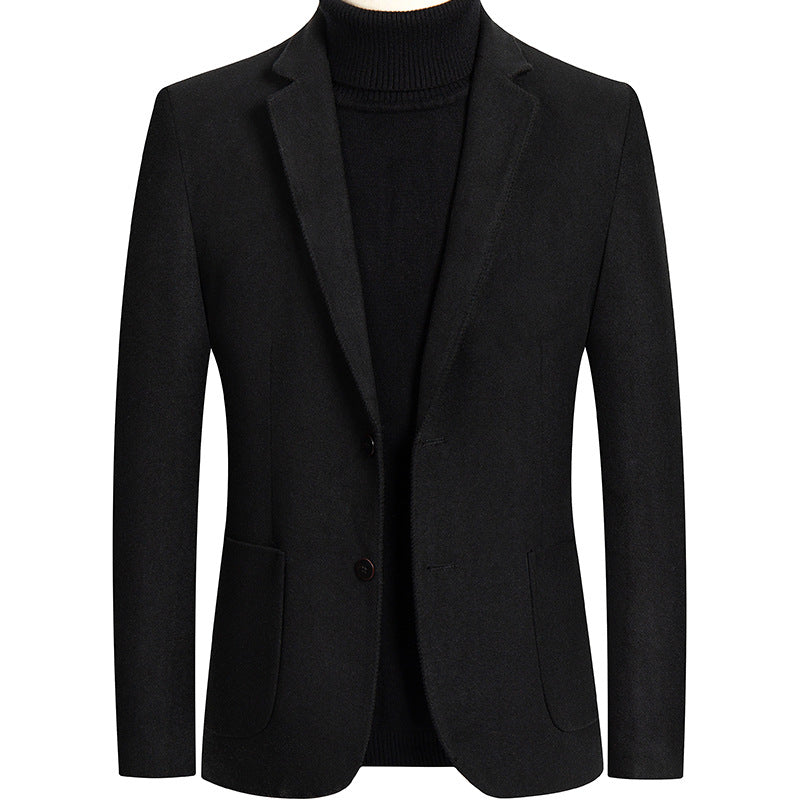Autumn And Winter Solid Color Short Wool Woolen Men&