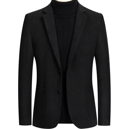 Autumn And Winter Solid Color Short Wool Woolen Men&