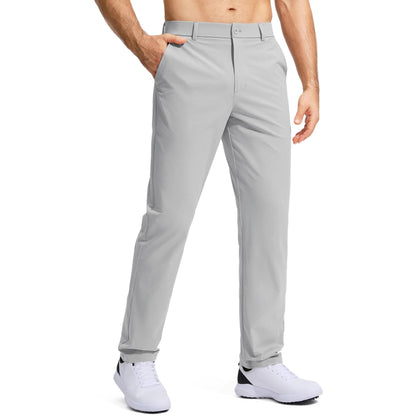 Straight-leg solid-color suit pants