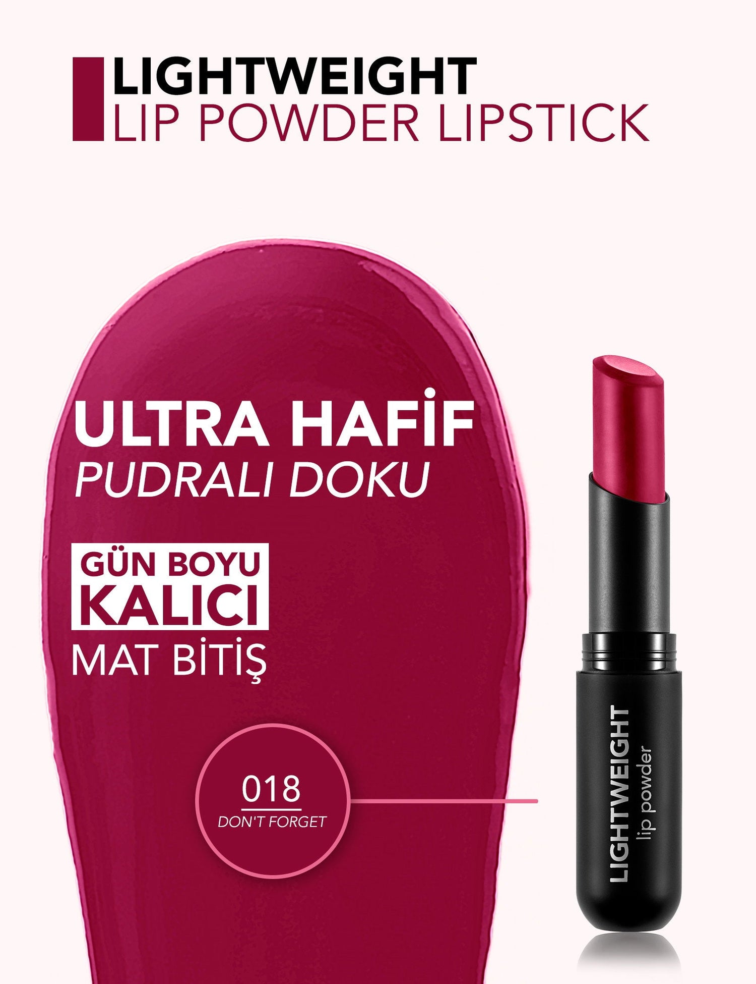 Flormar Lightweight Lip Powder Matte Lipstick 3g