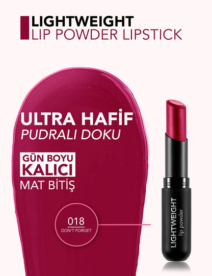 Flormar Lightweight Lip Powder Matte Lipstick 3g