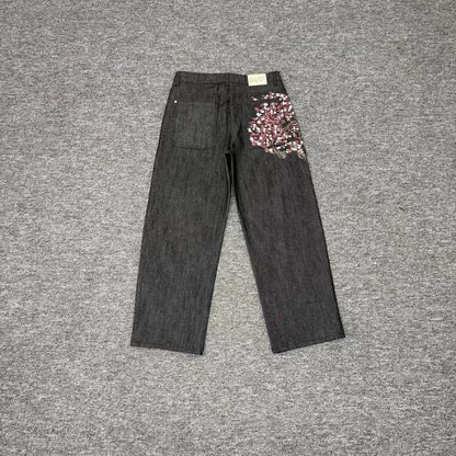 Casual Long Pants Plum Blossom Embroidery