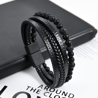Multi-layered woven bracelet