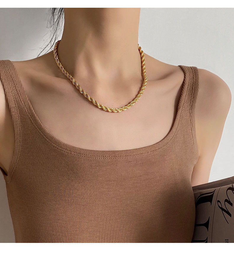 Golden Twist Chain Necklace