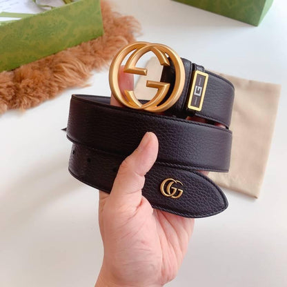 GUCCI Embellished coated-canvas and leather belt &