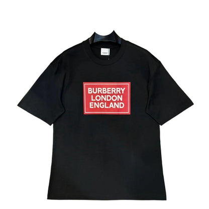 Burberry Black &amp; Red T-Shirt Without Collar