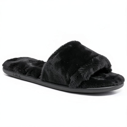 I.n.c. Womens Faux-Fur Slide Slippers, Size M-7/8
