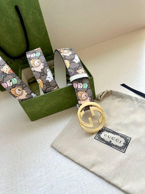 GUCCI Cartoon Print Logo Belt &