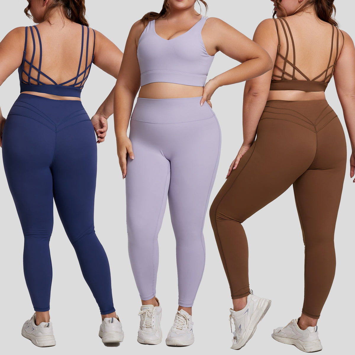Womens Plus Size High Elastic Yoga Fitness Suit