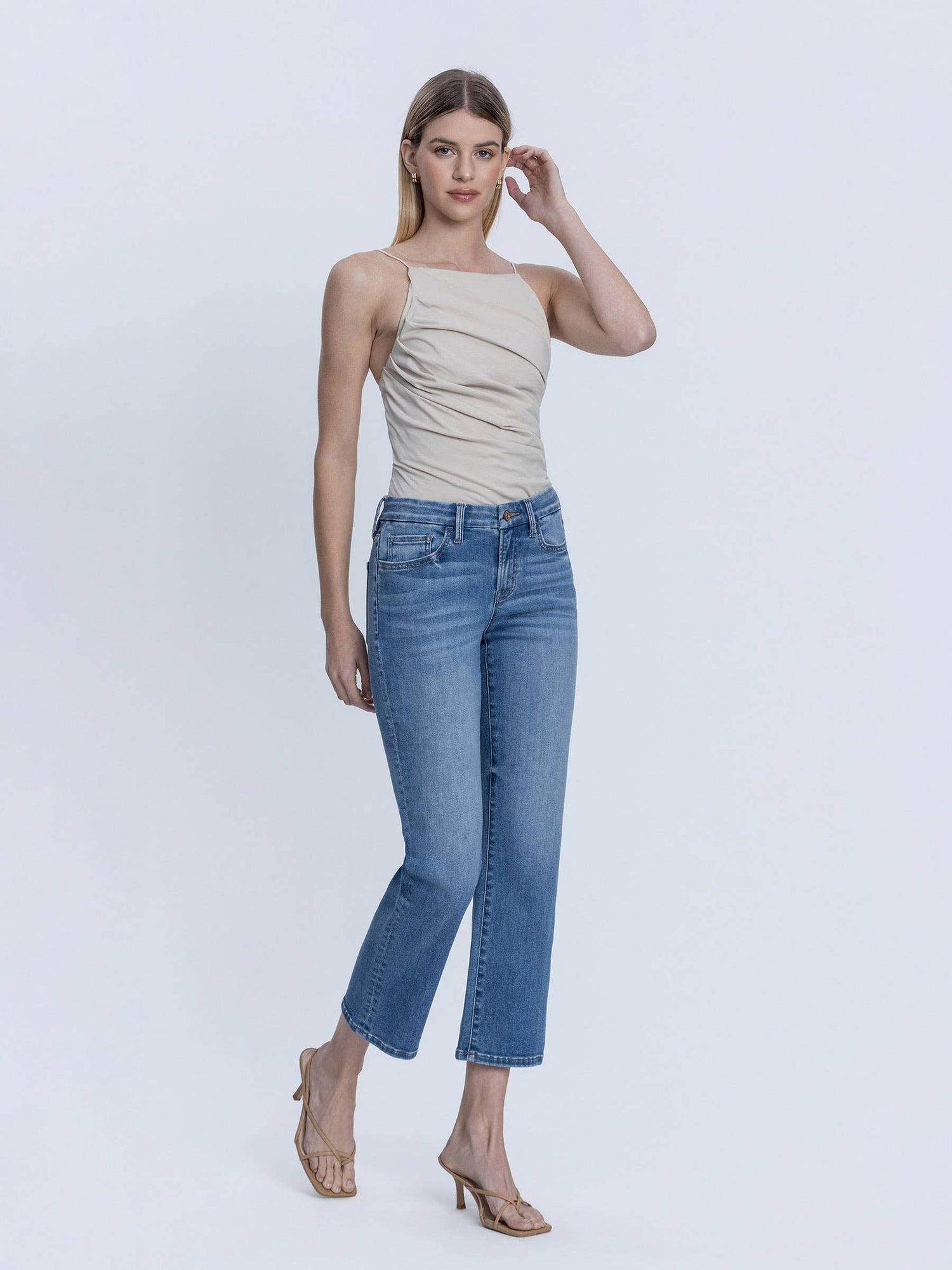 Romy Mid Rise Ankle Straight Jean