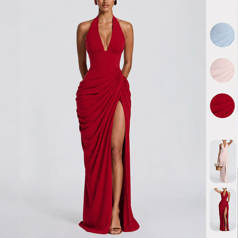 Elegant Halter Neck Evening Gown