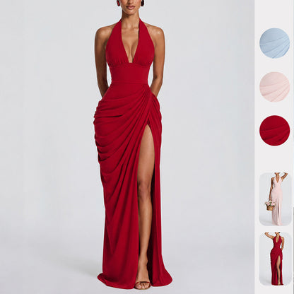 Elegant Halter Neck Evening Gown