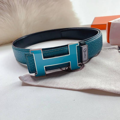 Hermes Men Blue Buckle Belt &