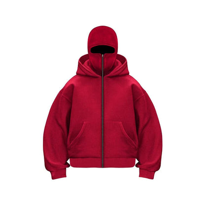 Double Layer Hooded Zipper Sweatshirt