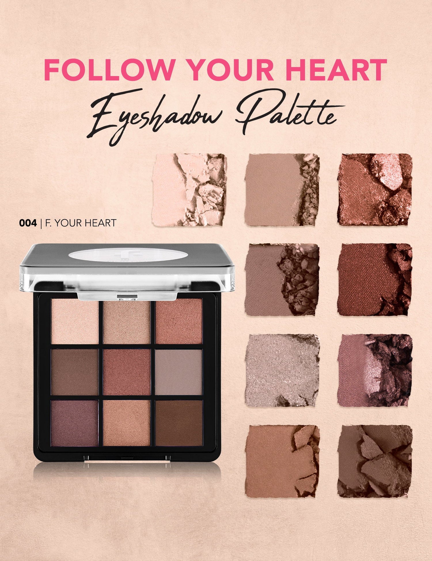 Flormar 9-Color Eyeshadow Palette with Matte &amp; Shimmer Finishes