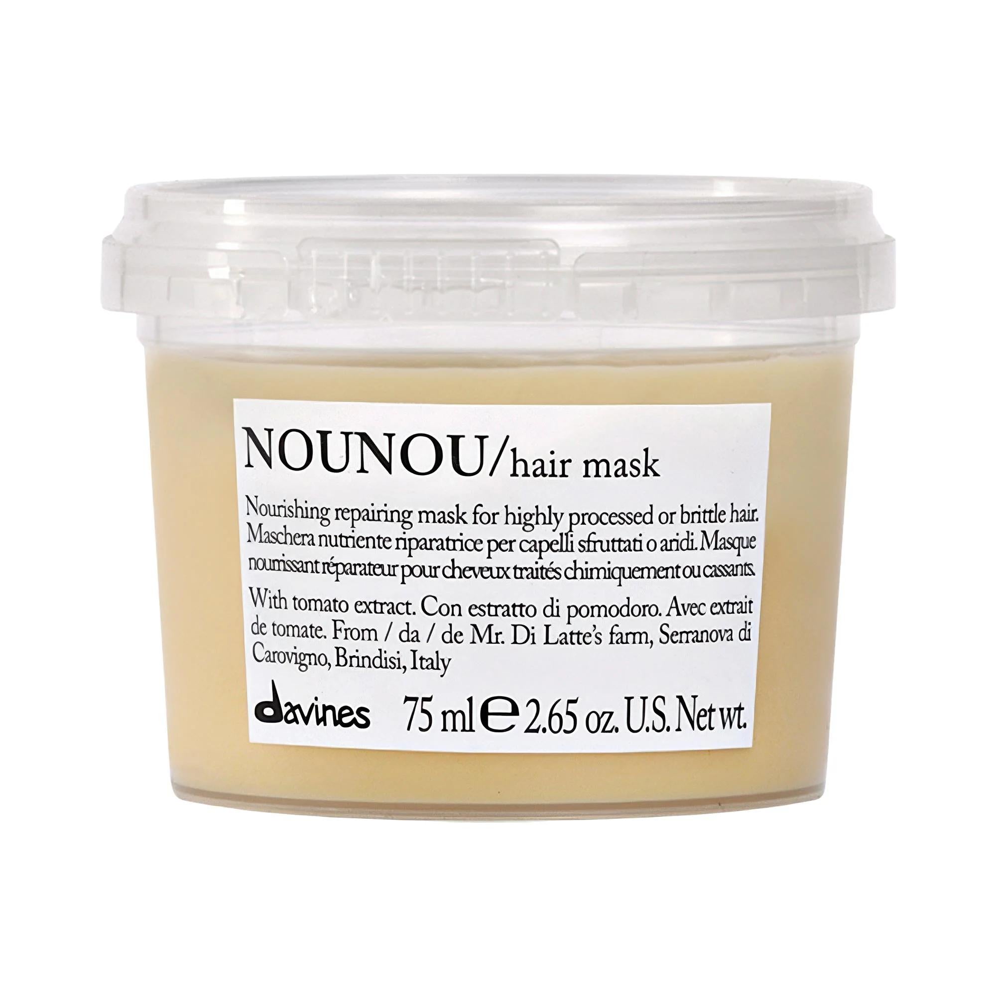 Davines NOUNOU Repair Hair Mask: Deeply Hydrating Treatment for Damaged, Bleached &amp; Dry Hair - Sulfate-Free, Color Safe