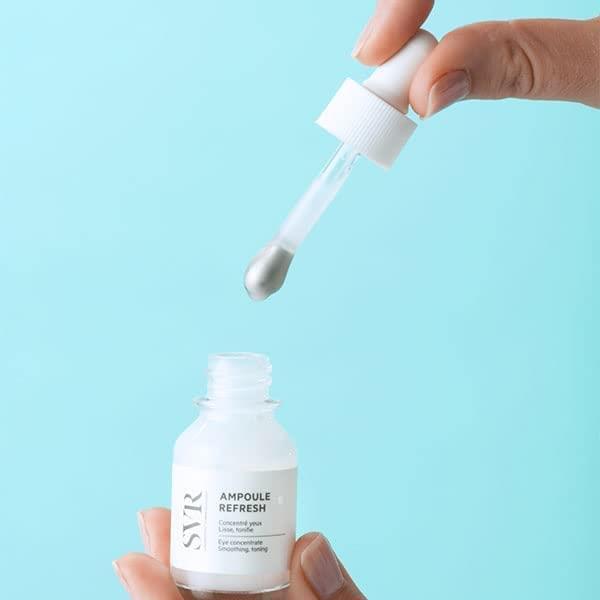 SVR Ampoule Refresh: Anti-Wrinkle Eye Cream - Reduce Fine Lines, Moisturize &amp; Refresh Sensitive Skin - Caffeine + Metal Applicator