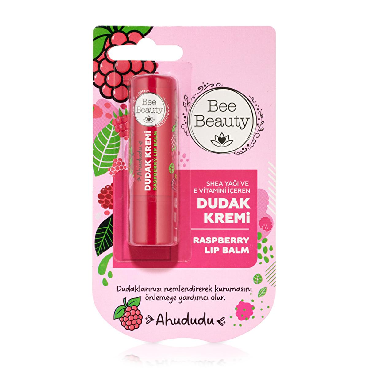 Bee Beauty Raspberry Lip Care Balm - Moisturizing, Natural, Shea Butter &amp; Vitamin E Enriched