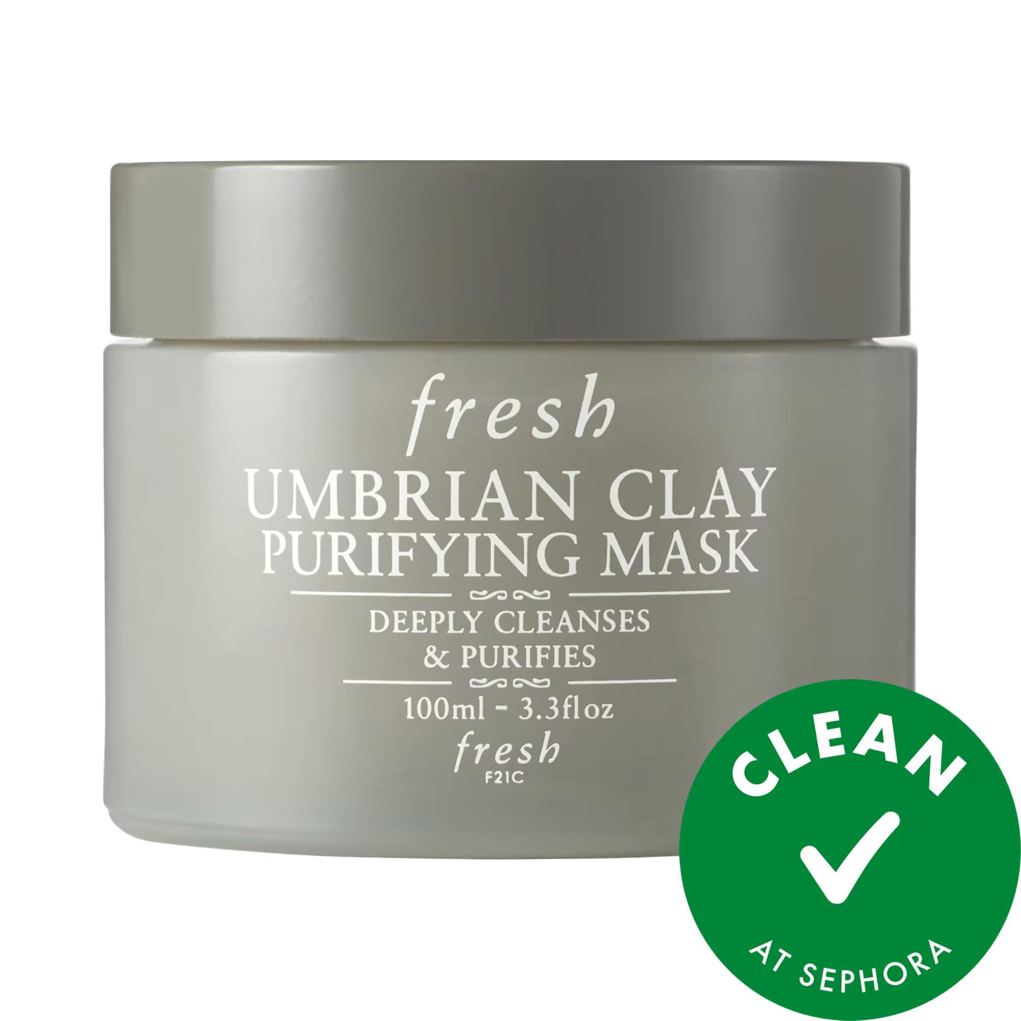 Fresh Umbrian Clay Pore Purifying Face Mask: Deep Cleanse, Minimize Pores, Soothe &amp; Balance Skin - Natural &amp; Noncomedogenic