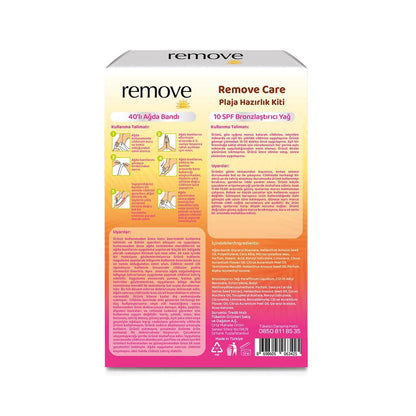 Remove Care Beach Ready Kit Wax Strips &amp; Bronzing Oil 100 ml