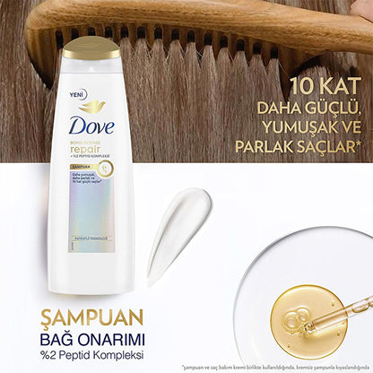 Dove Bond Intense Repair Shampoo - Advanced Hair Repair for Damaged &amp; Chemically Treated Hair, Peptide Complex, 13.53 fl oz