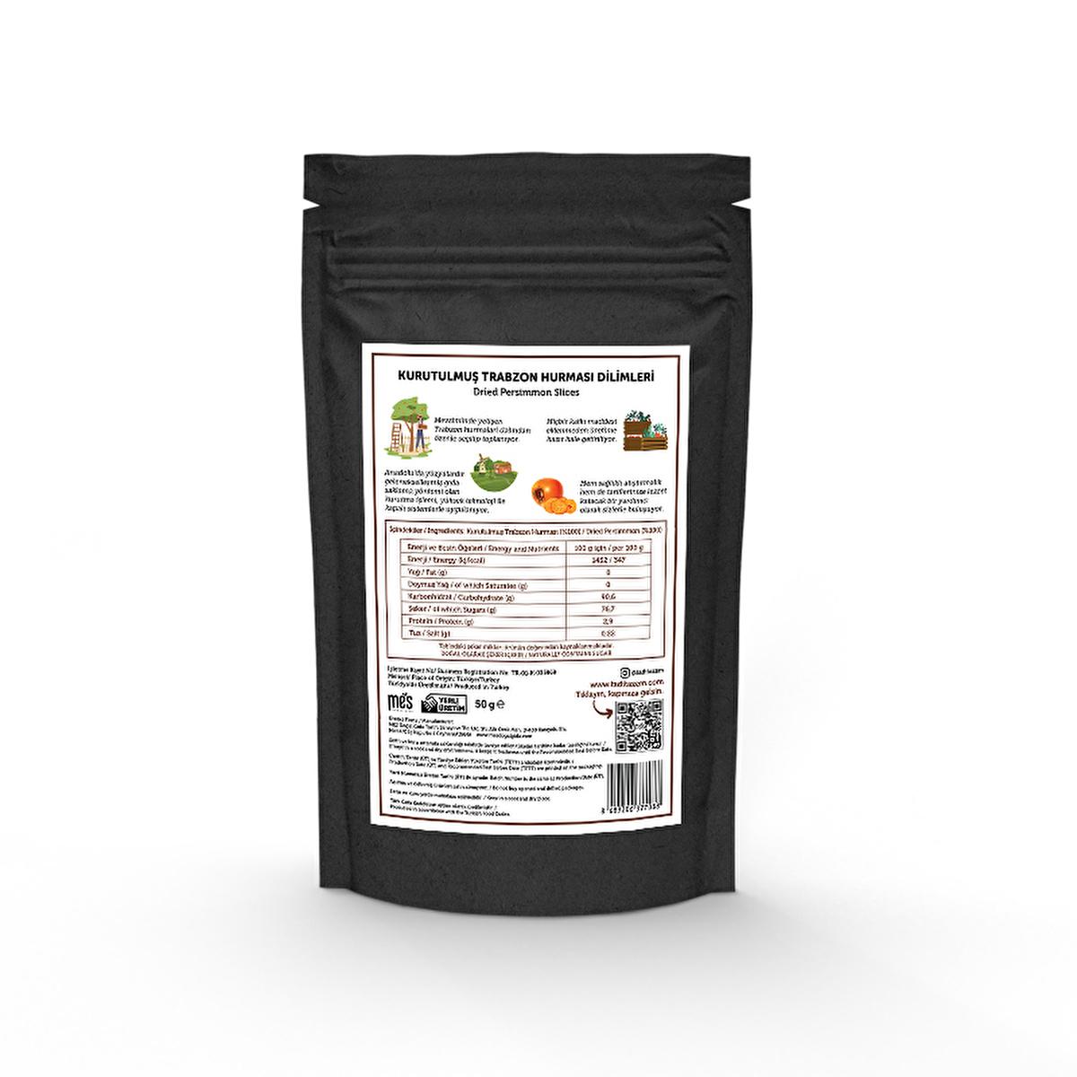 Tadıtazem Dried Persimmon Slices - Healthy Snack, No Additives, 50g