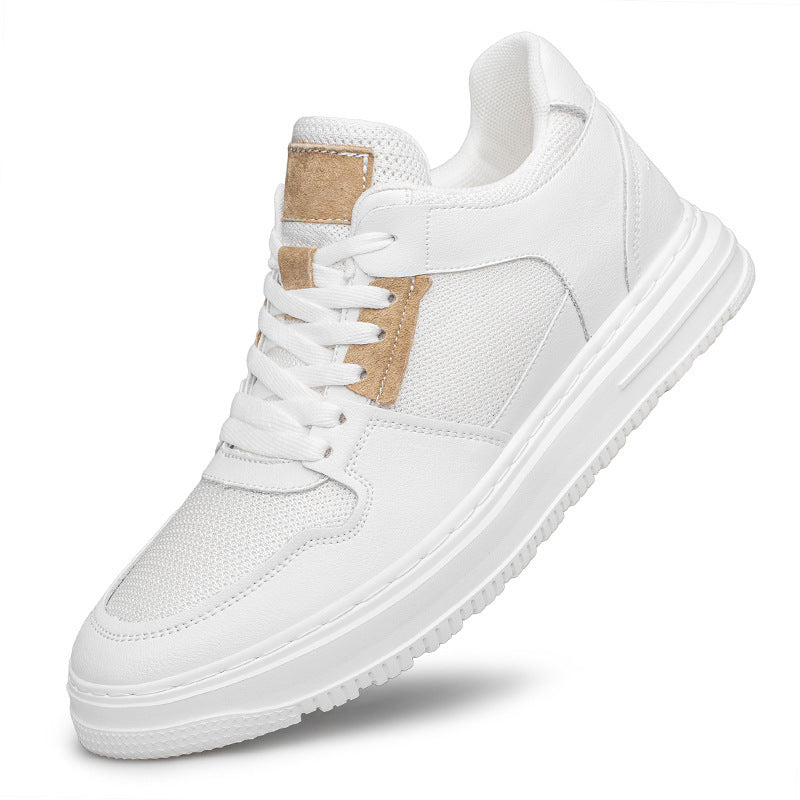 Invisible Height Increasing Hollow Casual Leather Shoes for Men