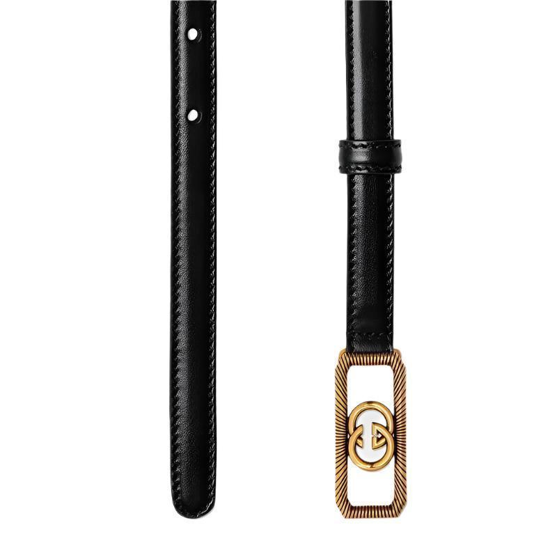 GUCCI Embellished coated-canvas and leather belt &