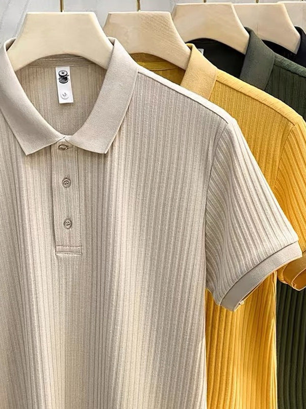 Mens Breathable Ice Silk Polo Shirt